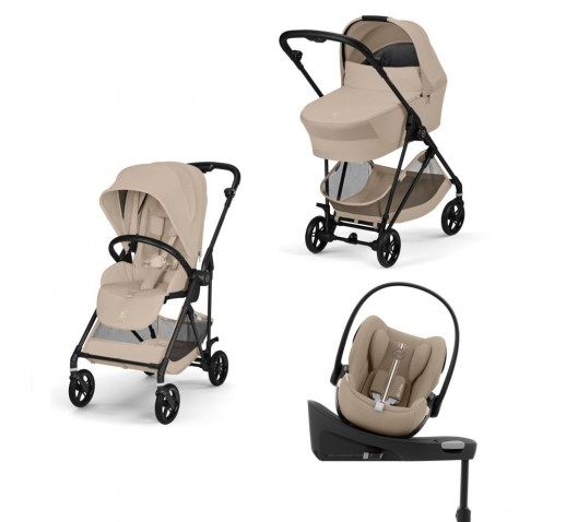 Noul Cybex Melio Carbon 2026 Almond Beige 4 in 1 cu Scoica Cloud G